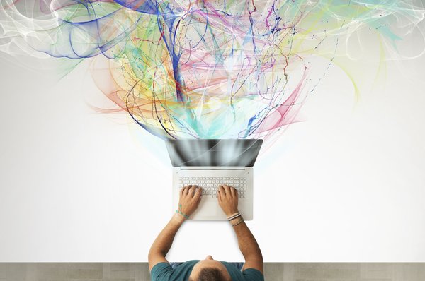 Man sitting with laptop